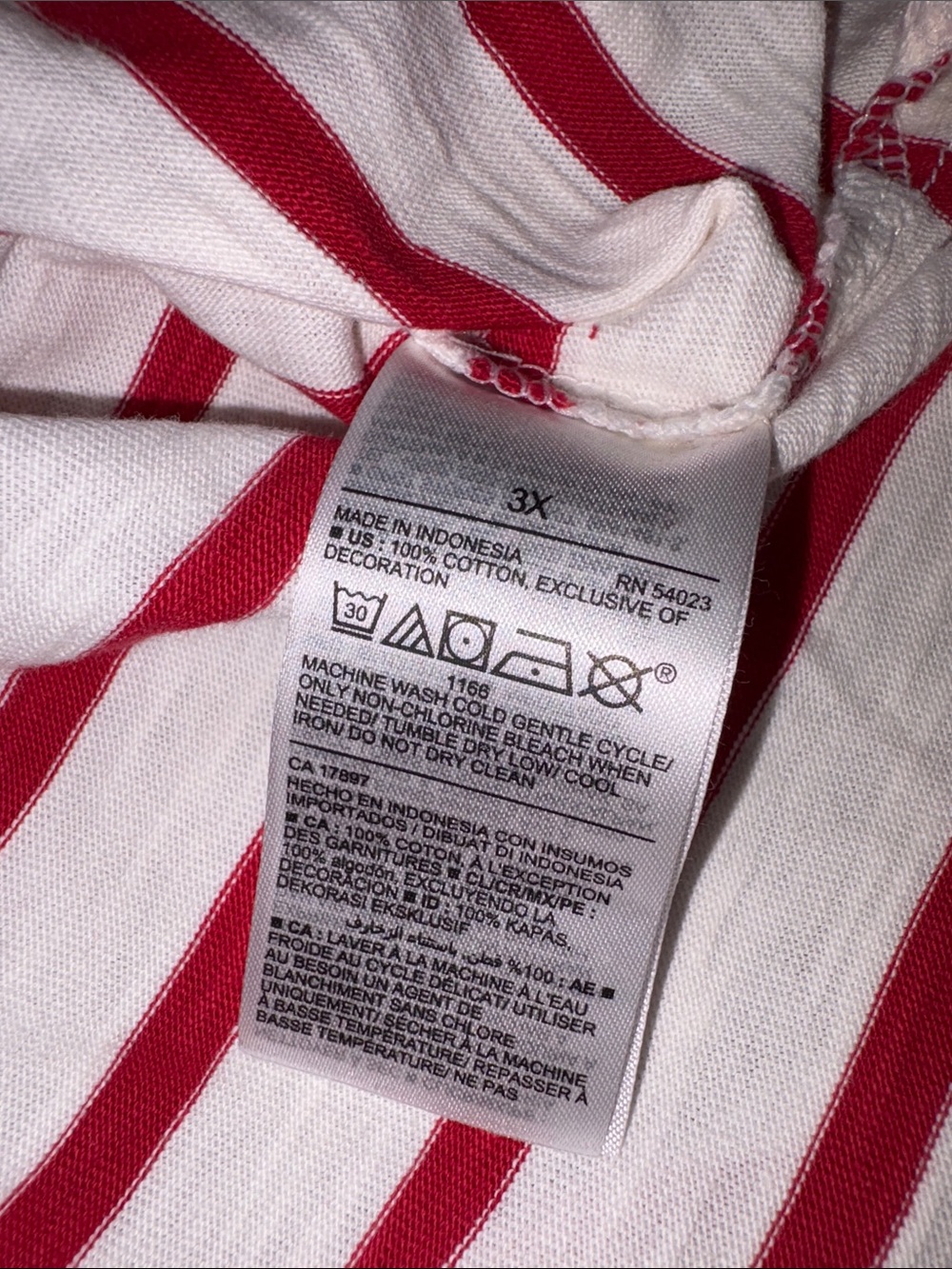 Old Navy White and Red Striped Top Size 3X - Picture 8 of 11